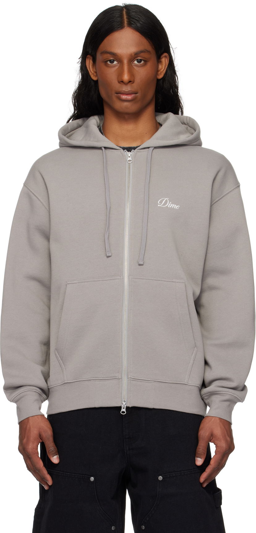 Світшоти Dime Dime Cursive Zip Hoodie Сірий | DIME2SP2547CHA