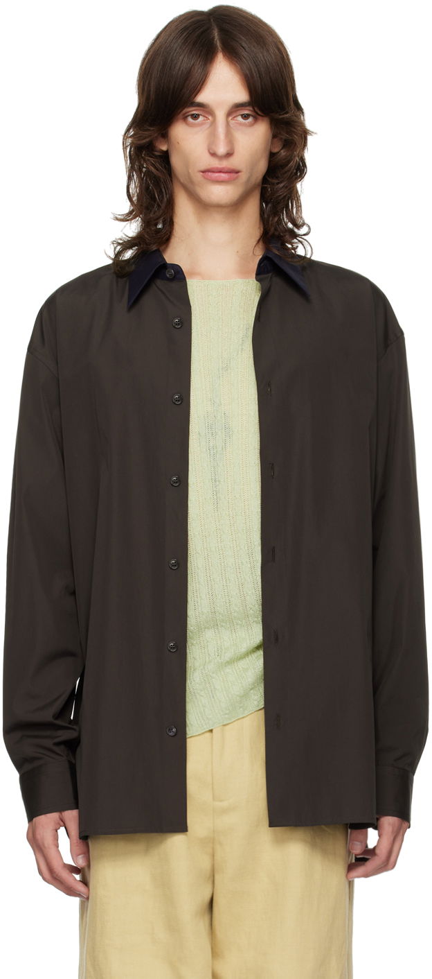 Сорочка Dries Van Noten Brown Relaxed Shirt чорний | 242-020725-9244
