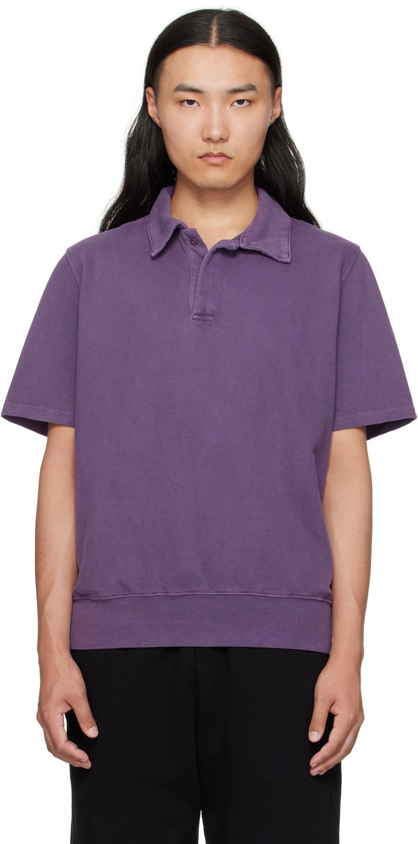 Сорочка поло LES TIEN Les Tien Piqué Banded Tennis Polo Фіолетовий | PK-2070-PD