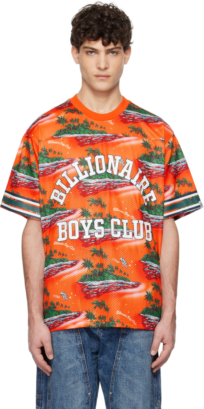 Джерсі BILLIONAIRE BOYS CLUB Tropical Island Print Football T-shirt Помаранчевий | B24466