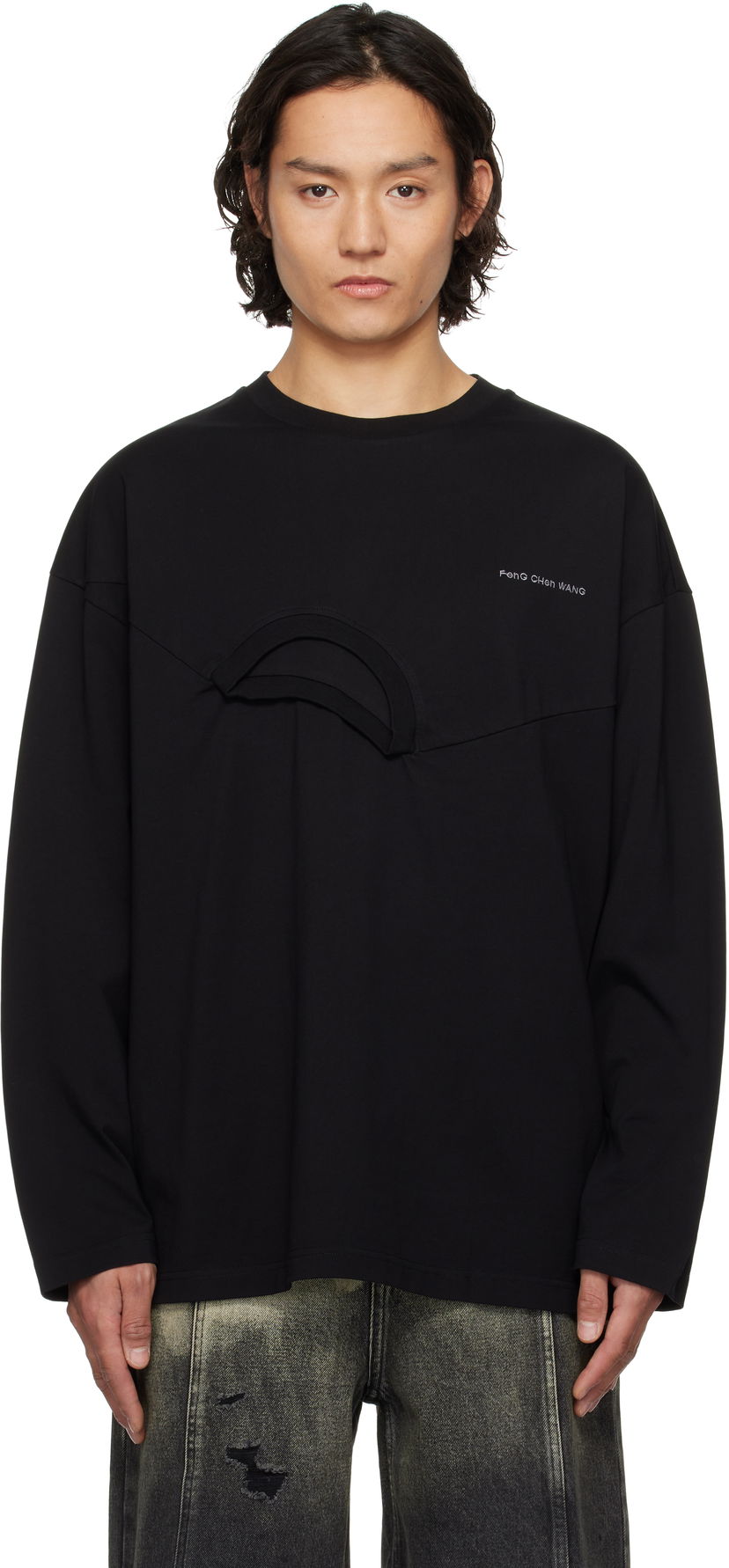 Футболка Feng Chen Wang Feng Chen Wang Oversized 2in1 T-Shirt чорний | FMS19LS01B