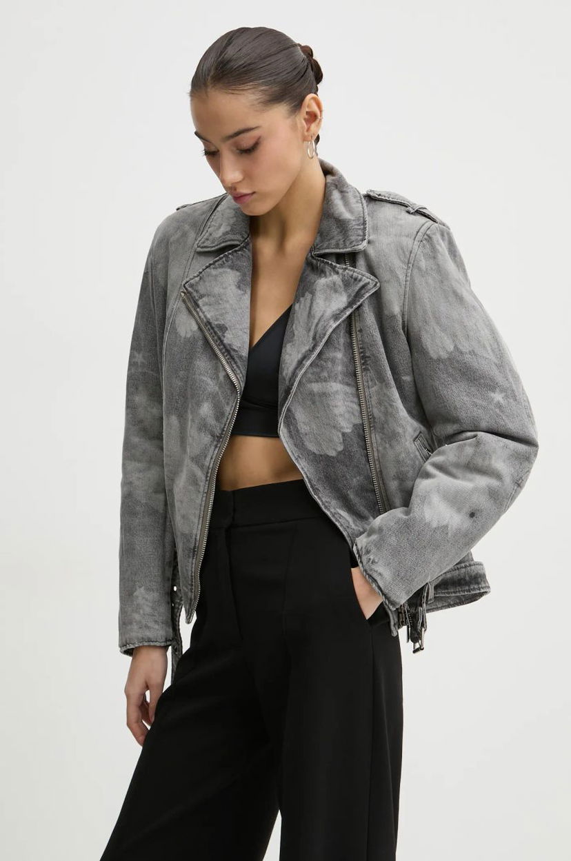 Куртка Fiorucci Fiorucci Acid Wash Denim Moto Jacket Сірий | U01FMDJA177DN03DN07