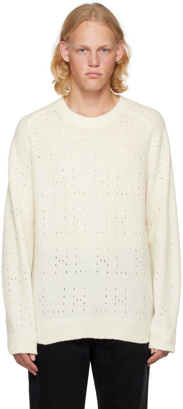 Cветр Helmut Lang Crewneck Knit Sweater білий | M10HM702