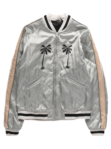 Куртка бомбер Palm Angels Life Is Palm Souvenir Jacket Сірий | PMEA110F22FAB0020910
