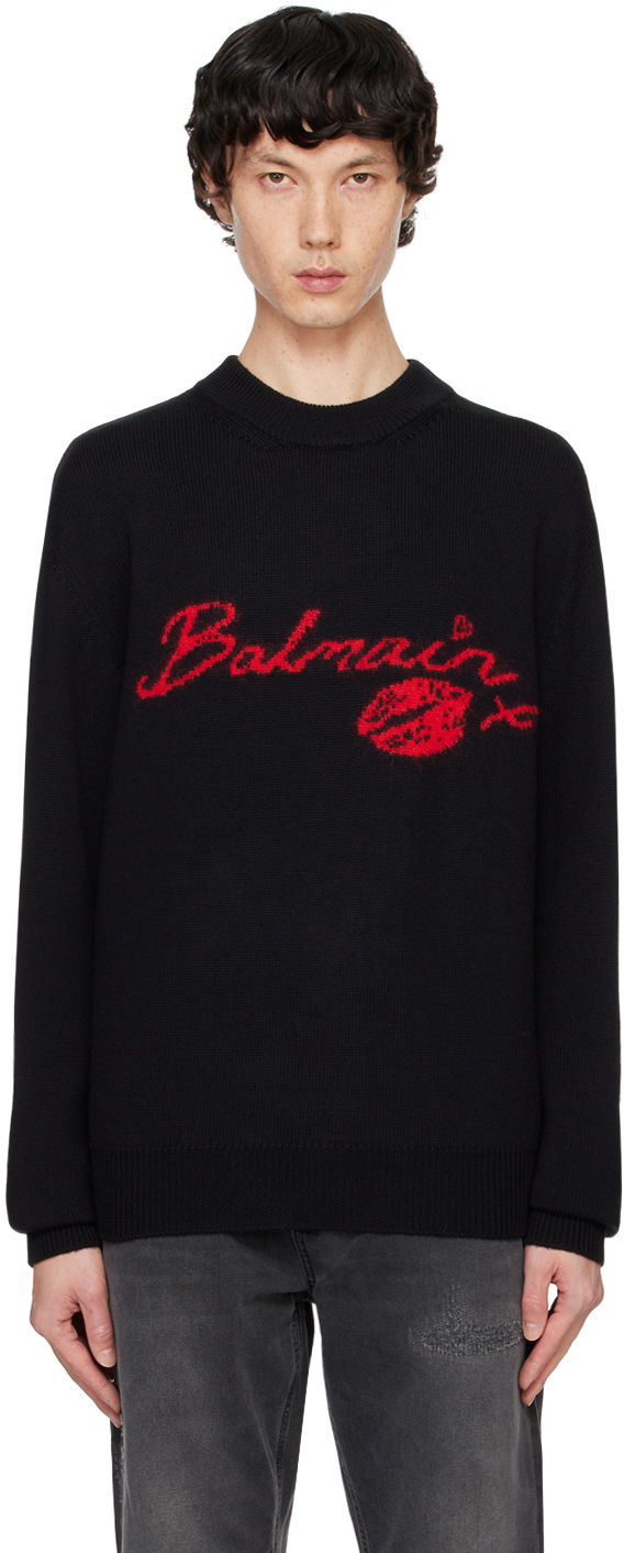 Cветр Balmain Wool 'Kiss' Sweater чорний | DH0KD000KH32