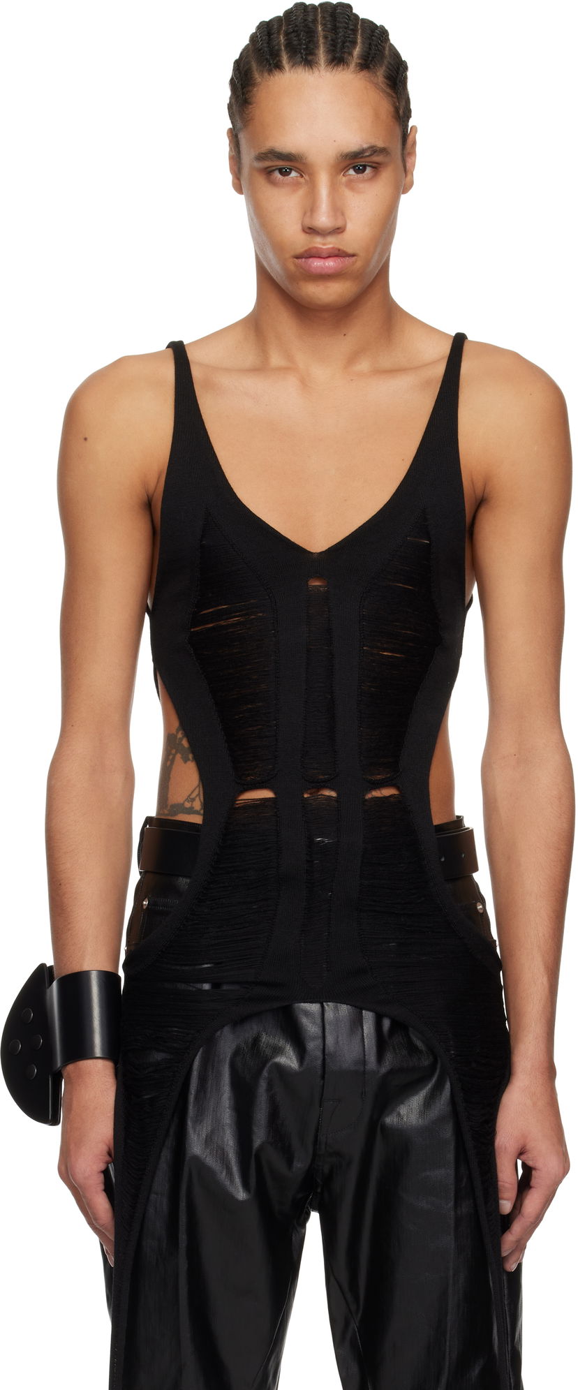Безрукавка Rick Owens Rick Owens Hollywood Cutout Bodysuit Tank Top чорний | RR01E5675 KGRIDM