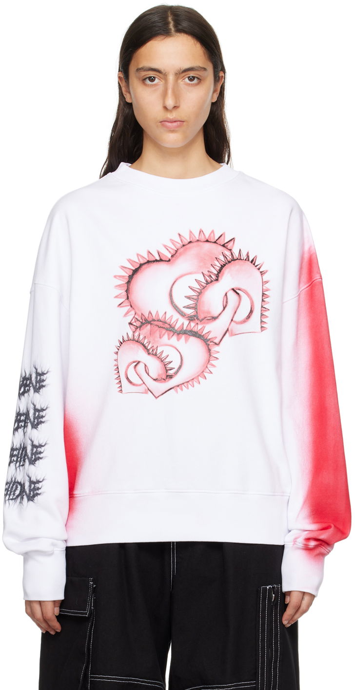 Cветр We11done Printed Sweatshirt білий | WD-TS3-23-710-U-WH