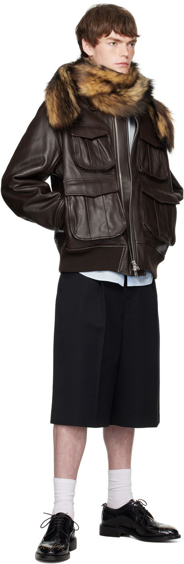 Куртка бомбер Simone Rocha Simone Rocha Oversized Multi-Pocket Aviator Jacket Коричневий | 6130 0456, 3