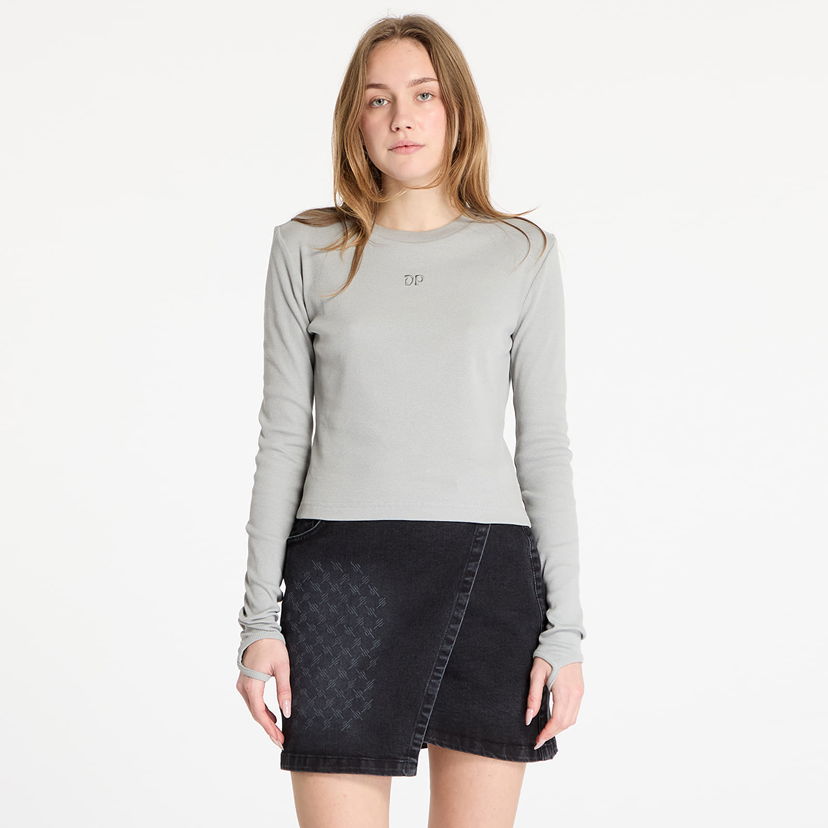 Футболка DAILY PAPER Daily Paper Women's Ribbed Long Sleeve Top Сірий | 2423007