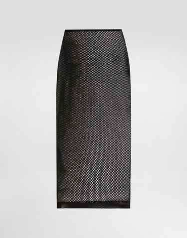 Спідниця Dolce & Gabbana Dolce & Gabbana Mesh Calf-Length Skirt чорний | F4CT6TFLREPN0000, 0