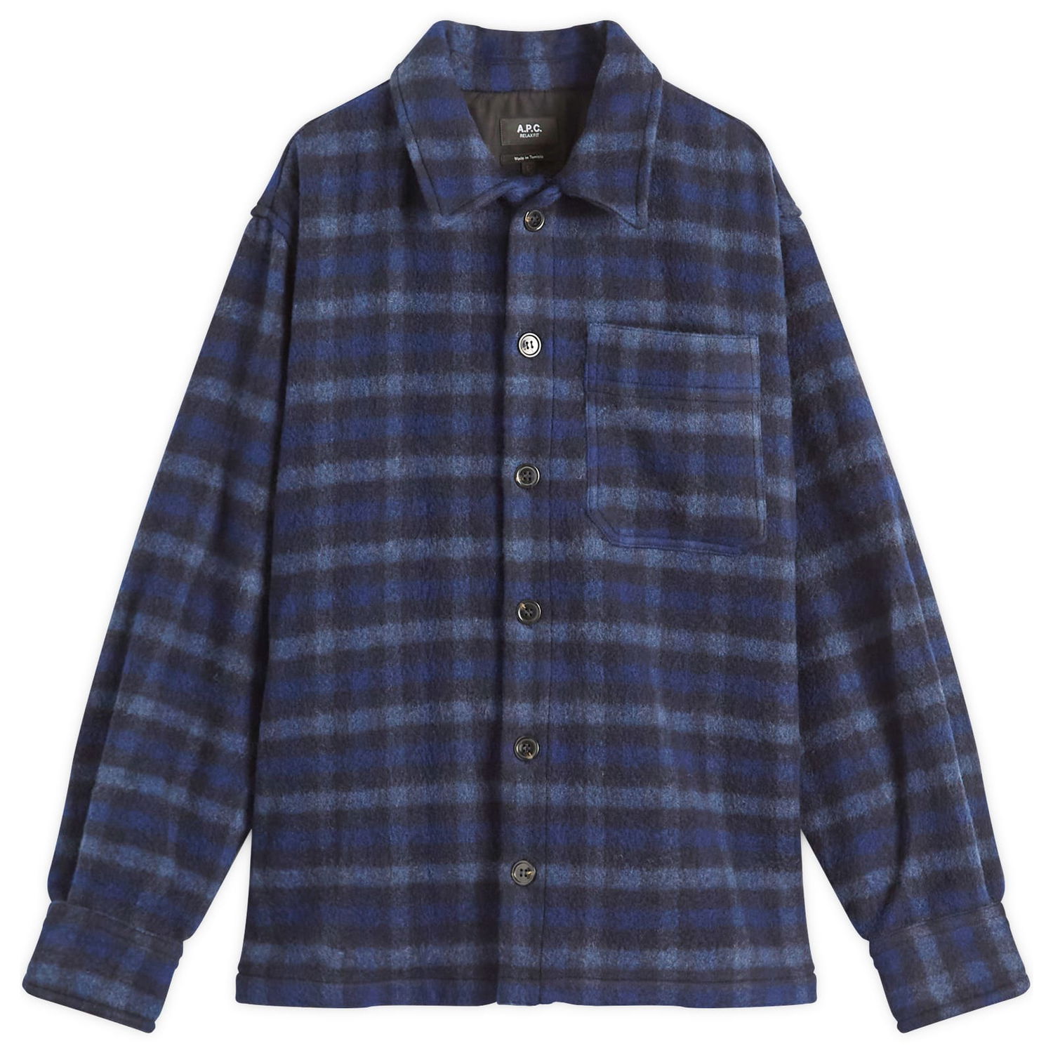 Сорочка A.P.C. A.P.C. Stanley Check Wool Overshirt Синій | WOASI-H02989-IAK, 0