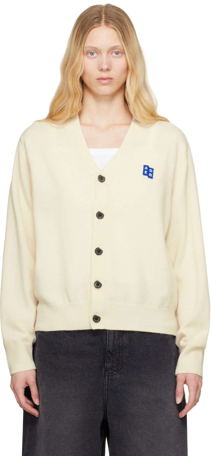 Cветр ADER ERROR ADER error Sig Tag Cardigan бежевий | BO42FYKT0701OT
