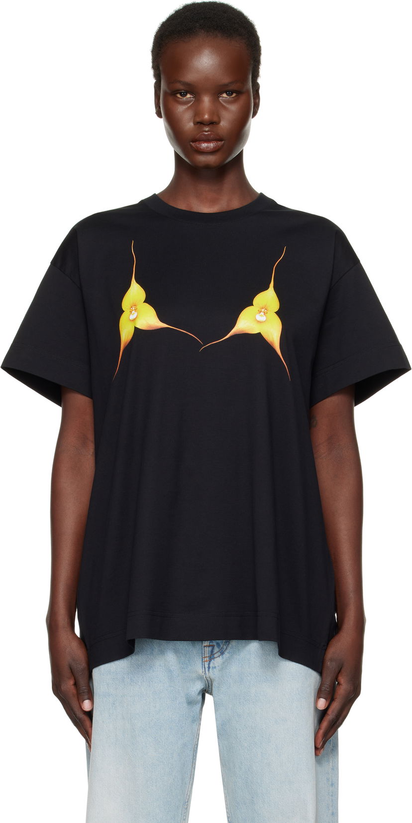 Футболка Givenchy Oversize Floral T-shirt чорний | BW70C1P706001