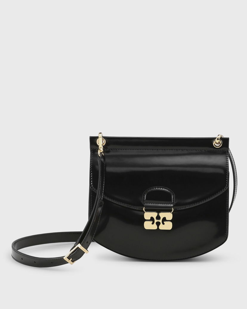 Сумочка GANNI Apo-G Bag Small Patent чорний | A6112-099