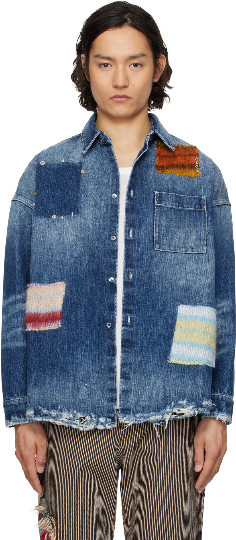 Сорочка Marni Marni Patched Denim Shirt Синій | CUJU0061LX USCX01