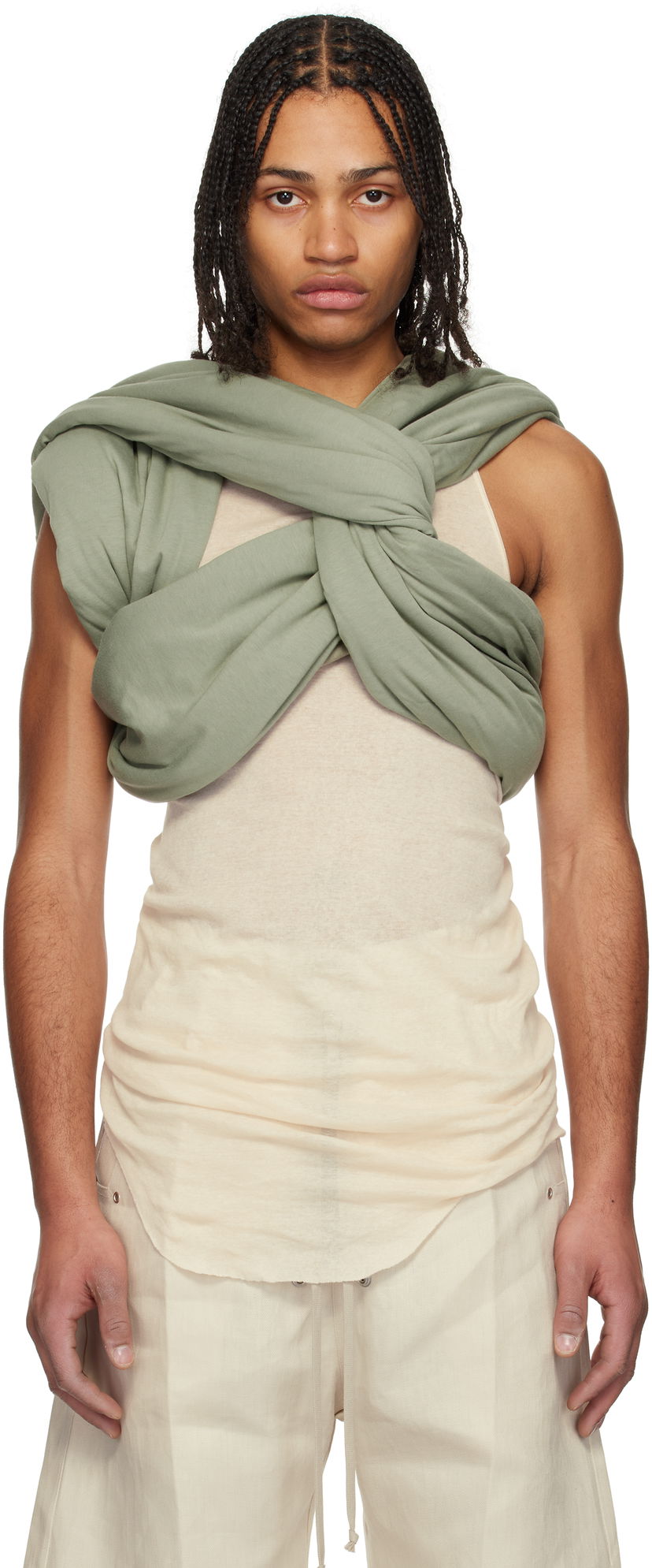 Безрукавка Rick Owens Rick Owens Hollywood Triple Donut Top бежевий | RU01E5432 JA