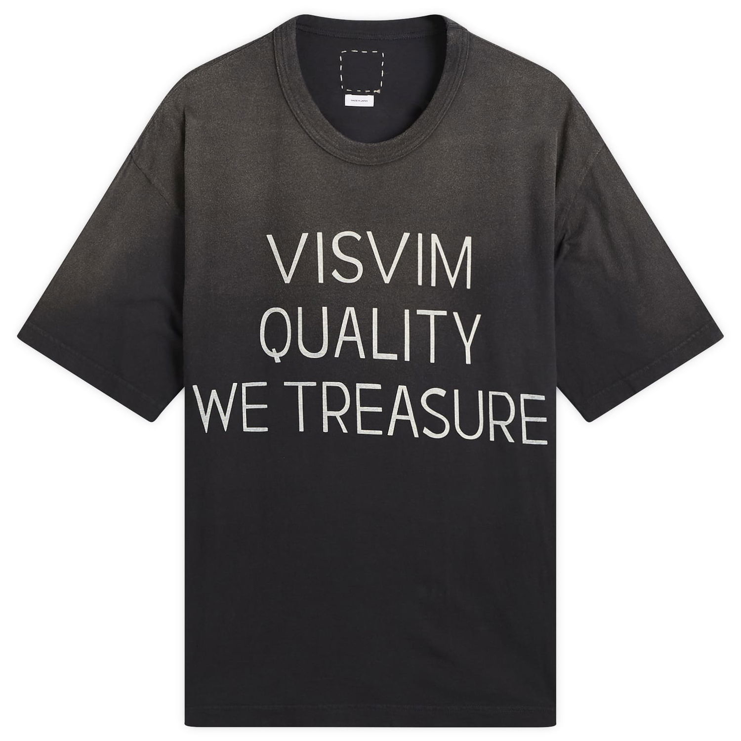 Футболка visvim Jumbo Distressed 'Quality We Treasure' Print T-Shirt чорний | 0125205010016-BLK, 0