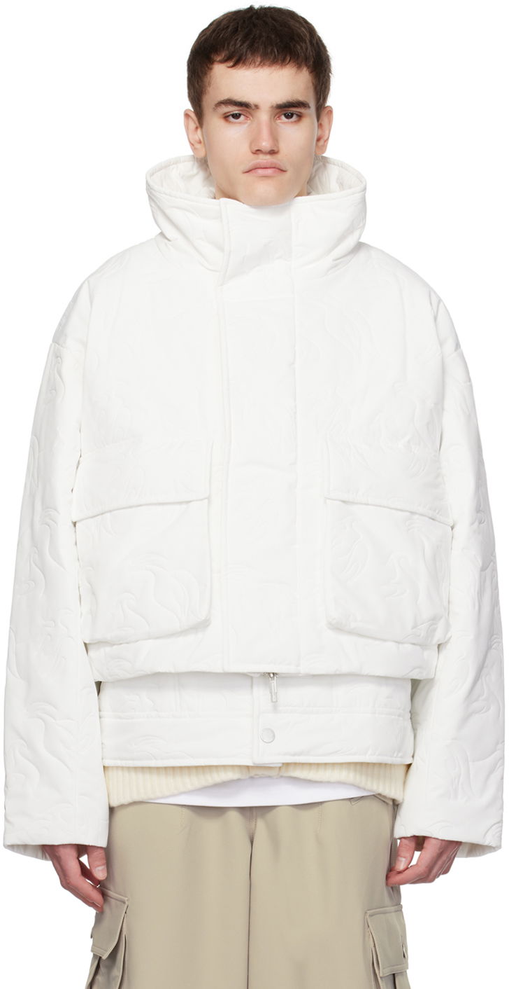Пуховик Feng Chen Wang Feng Chen Wang Embossed Jacket білий | FUF16JK38