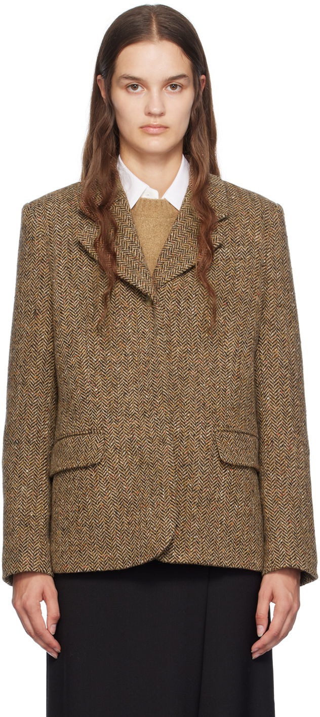 Куртка BOSS Herringbone Blazer Коричневий | 50518444