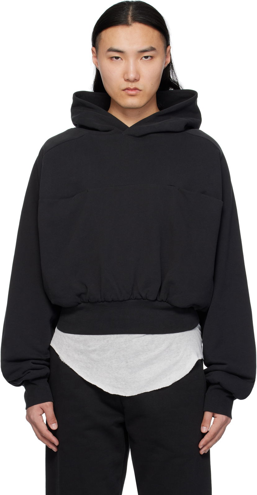 Світшоти Entire Studios Double Double Cropped Hoodie чорний | ES2367SO