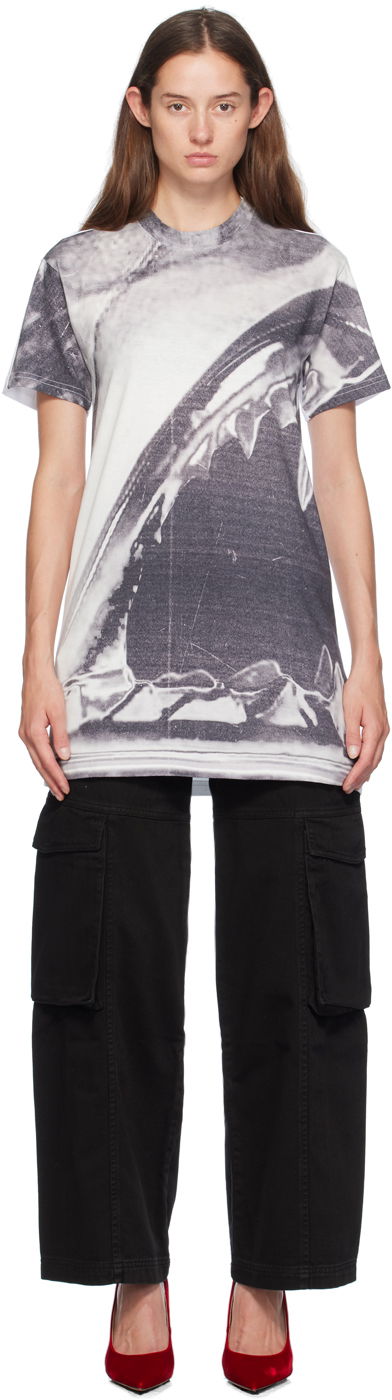 плаття GCDS Gray & White Morso Tee Minidress білий | A2CW1100JE0