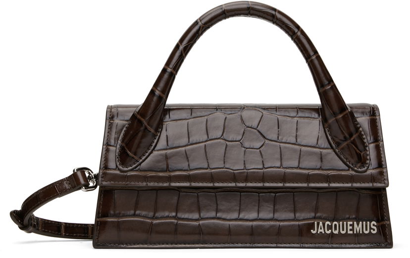 Сумочка Jacquemus Jacquemus 'The long Chiquito' Croc-Embossed Top Handle Bag Коричневий | 25E213BA004-4301
