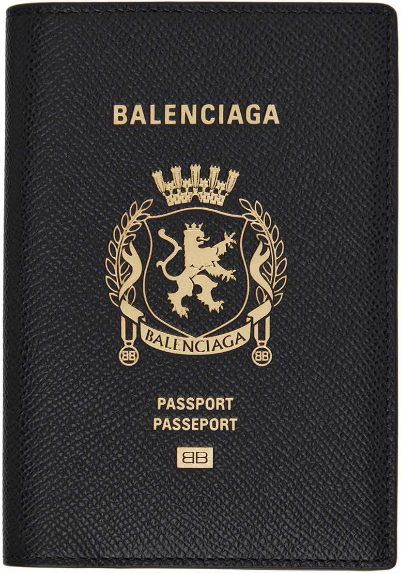 Гаманець Balenciaga Balenciaga Stamped Passport Holder чорний | 787742 2AA3R