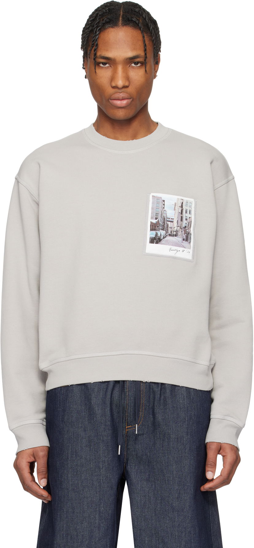 Cветр Helmut Lang Helmut Lang Dumbo Postcard Crewneck Sweatshirt Сірий | O10HM523
