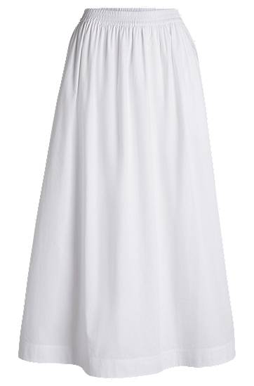 Спідниця BOSS Elastic Waist Cotton Poplin Maxi Skirt білий | 50543982