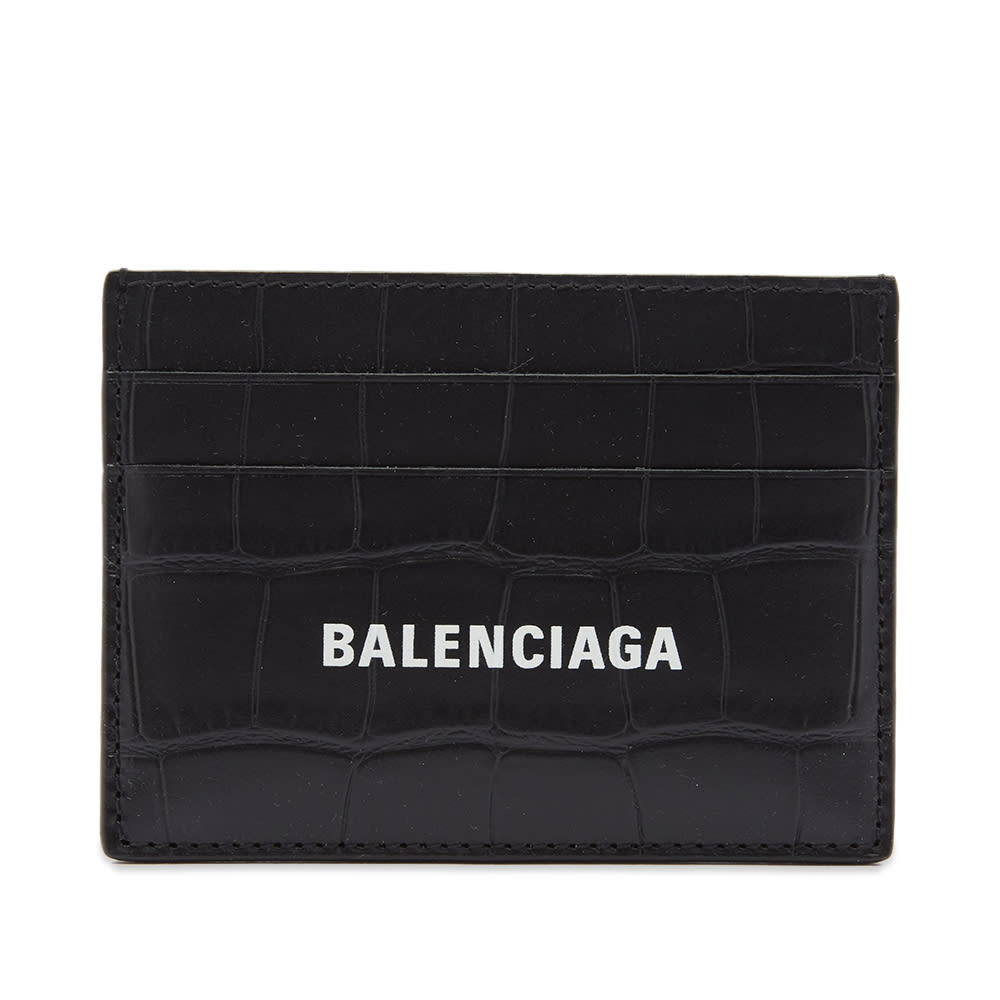 Гаманець Balenciaga Croc Embossed Logo Card Holder Black/White чорний | 594309-1ROP3-1000, 0