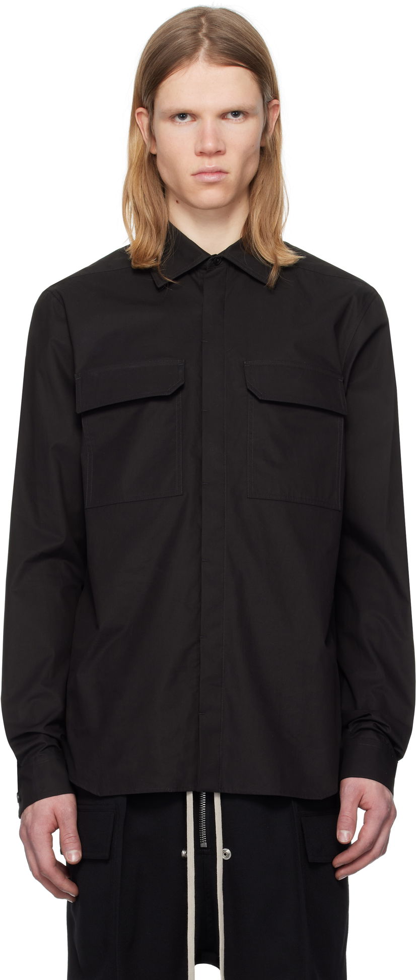 Сорочка Rick Owens Rick Owens Hollywood Work Shirt чорний | RU01E5291 P