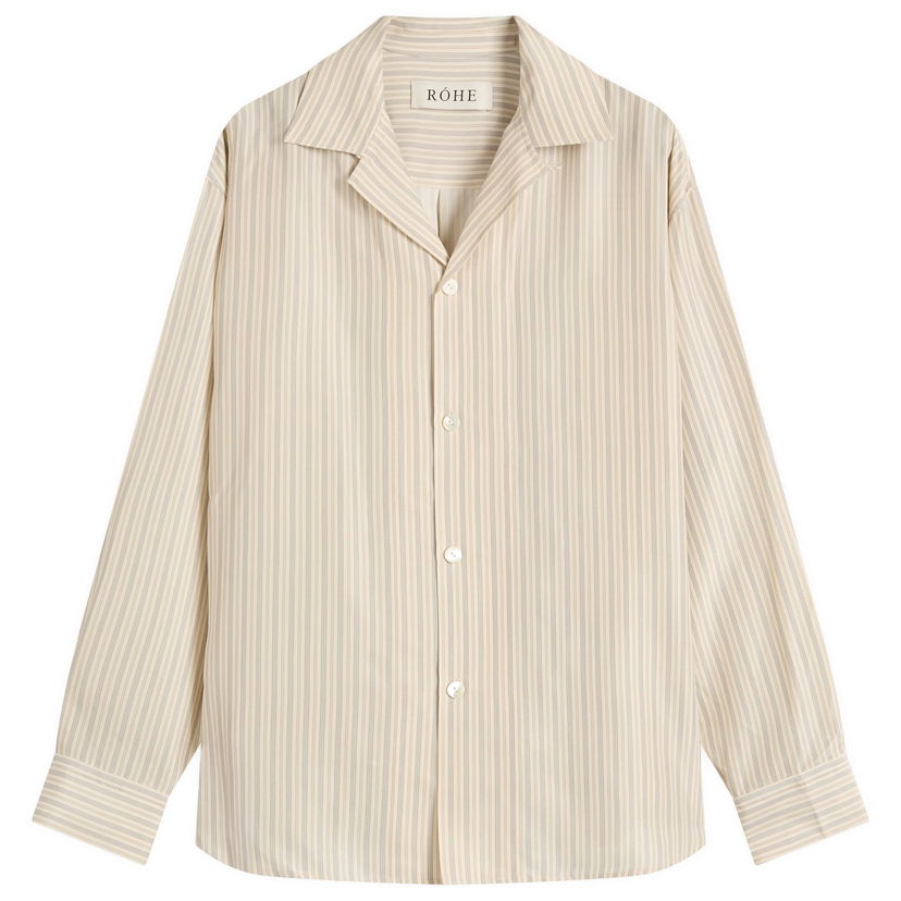 Сорочка Róhe Róhe Men's Silk Vacation Shirt, Heritage Stripe бежевий | 314-19-048