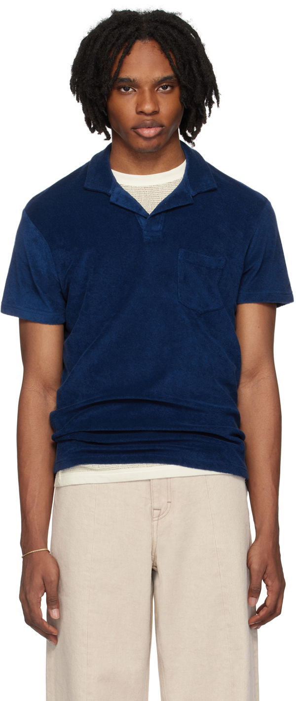 Сорочка поло Orlebar Brown Open Placket Polo Shirt Синій | 274229