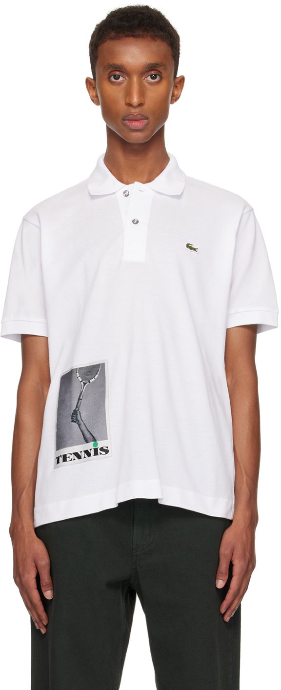 Сорочка поло Lacoste Polo With Print білий | PH1428