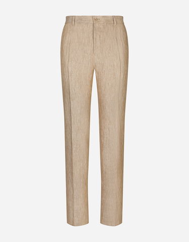 Штани Dolce & Gabbana Classic Linen Pants бежевий | GP0D6TFU4L0S8230, 0