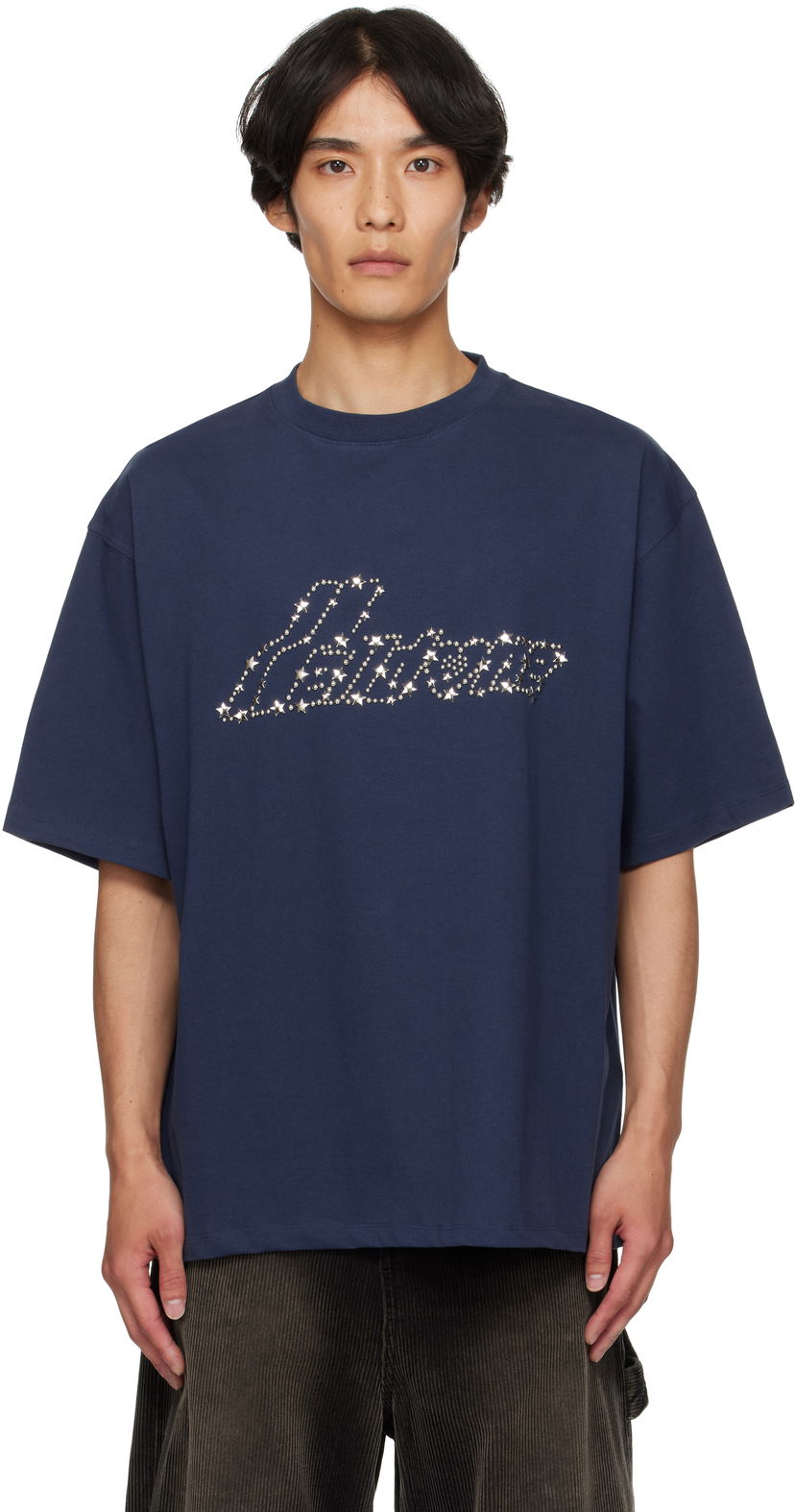 Футболка We11done Pearly 'Se11done' Logo T-Shirt by We11done темно-синій | WD-TT2-25-735-U-NV