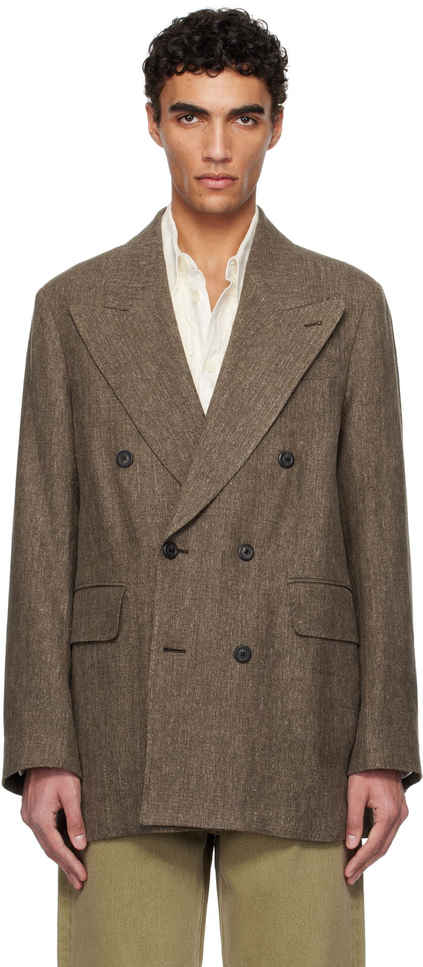 Куртка OUR LEGACY Our Legacy Sharp Double-Breasted Blazer Коричневий | M2250STC