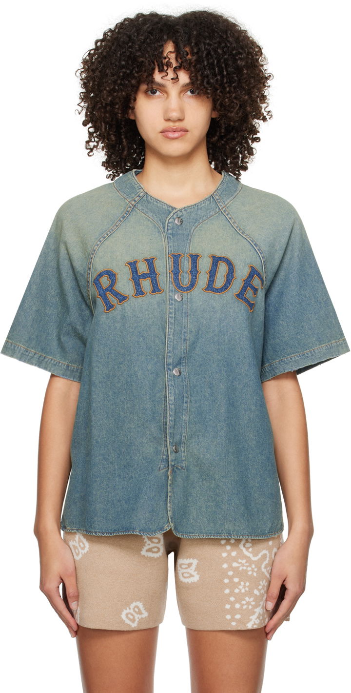 Сорочка Rhude Faded Denim Shirt Синій | RHPS24SR02012305
