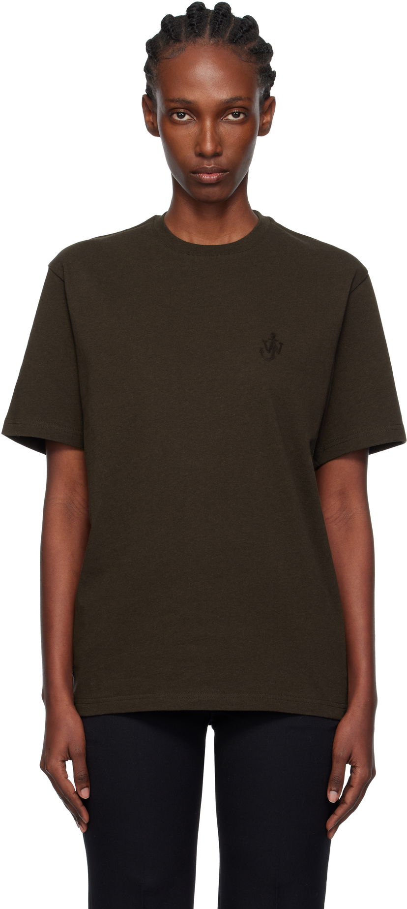 Футболка JW Anderson JW Anderson Anchor Embroidery T-shirt Зелений | JT0312-PG1510
