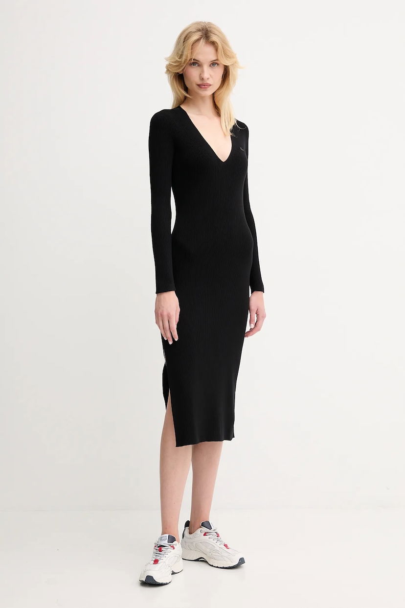плаття Lacoste Lacoste Fitted Maxi Dress чорний | EF4175
