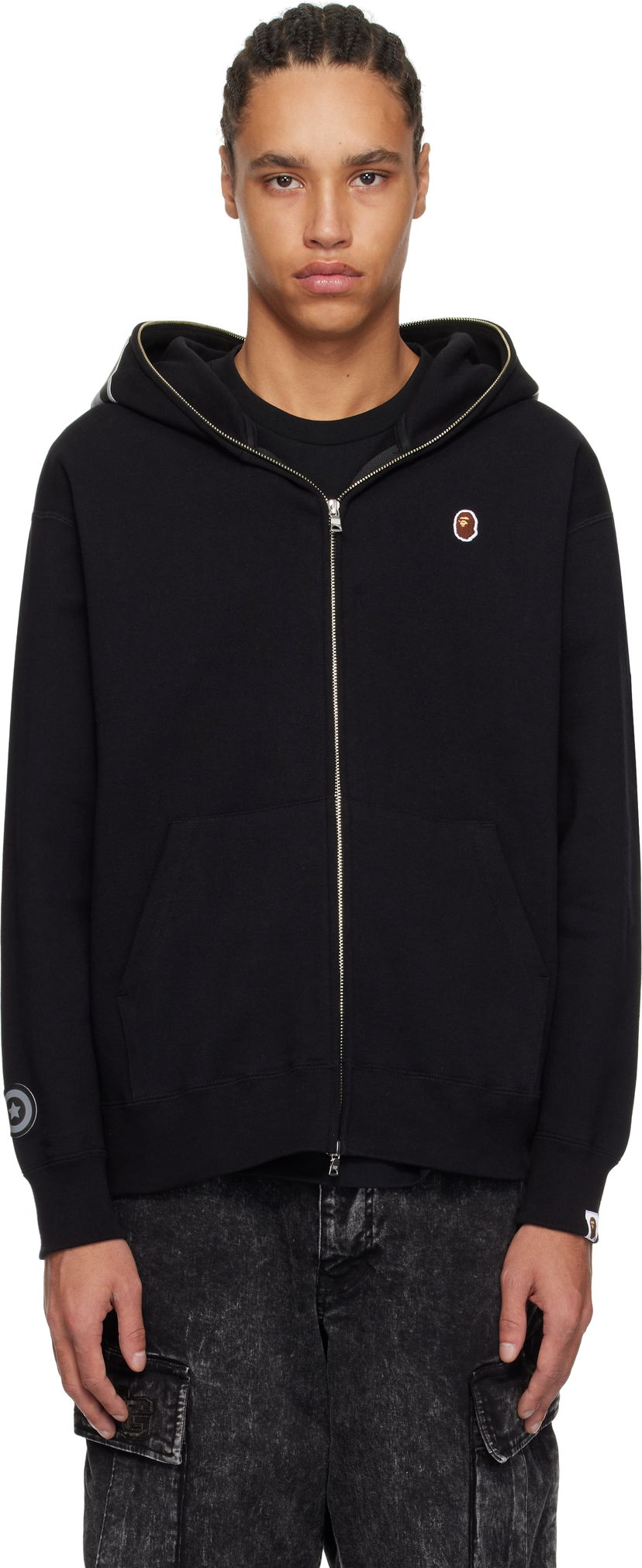 Світшоти BAPE A Bathing Ape One Point Ape Head Shark Full Zip Hoodie чорний | 001ZPK801305M