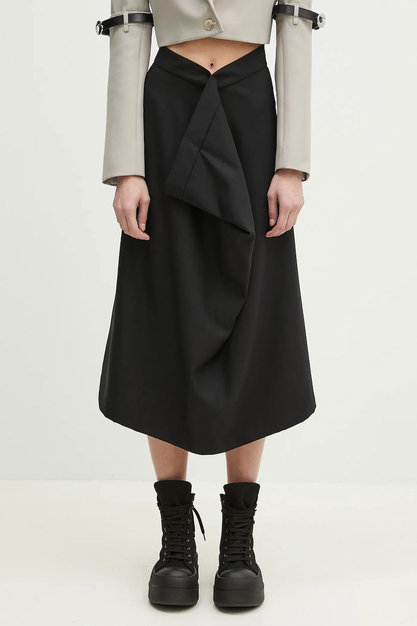 Спідниця KENZO Kenzo Midi A-Line Draped Skirt чорний | FF52JU3149RA.99