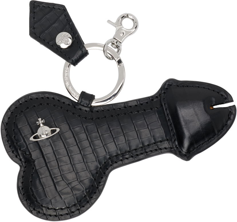 Брелоки Vivienne Westwood Vivienne Westwood Bell End Leather Keychain чорний | 8203012KU-L00C0-