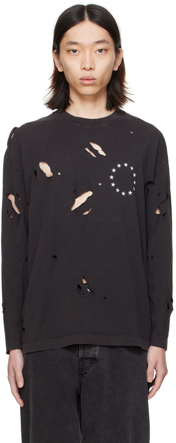Футболка Études Études Spirit Europa Destroyed Long Sleeve T-Shirt чорний | E24MM180A00895