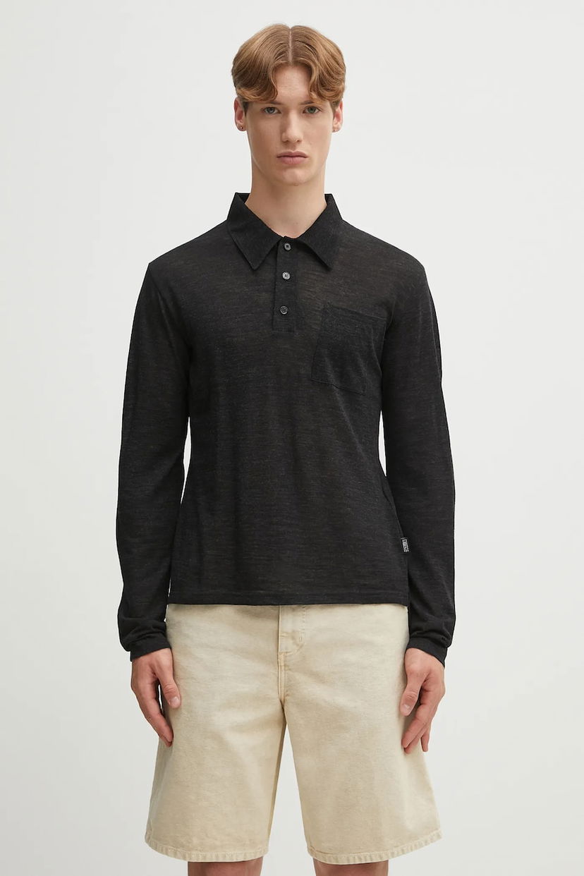 Сорочка поло Maison Margiela MM6 Maison Margiela Long Sleeve Polo Shirt чорний | SH2GL0004.M20123.899