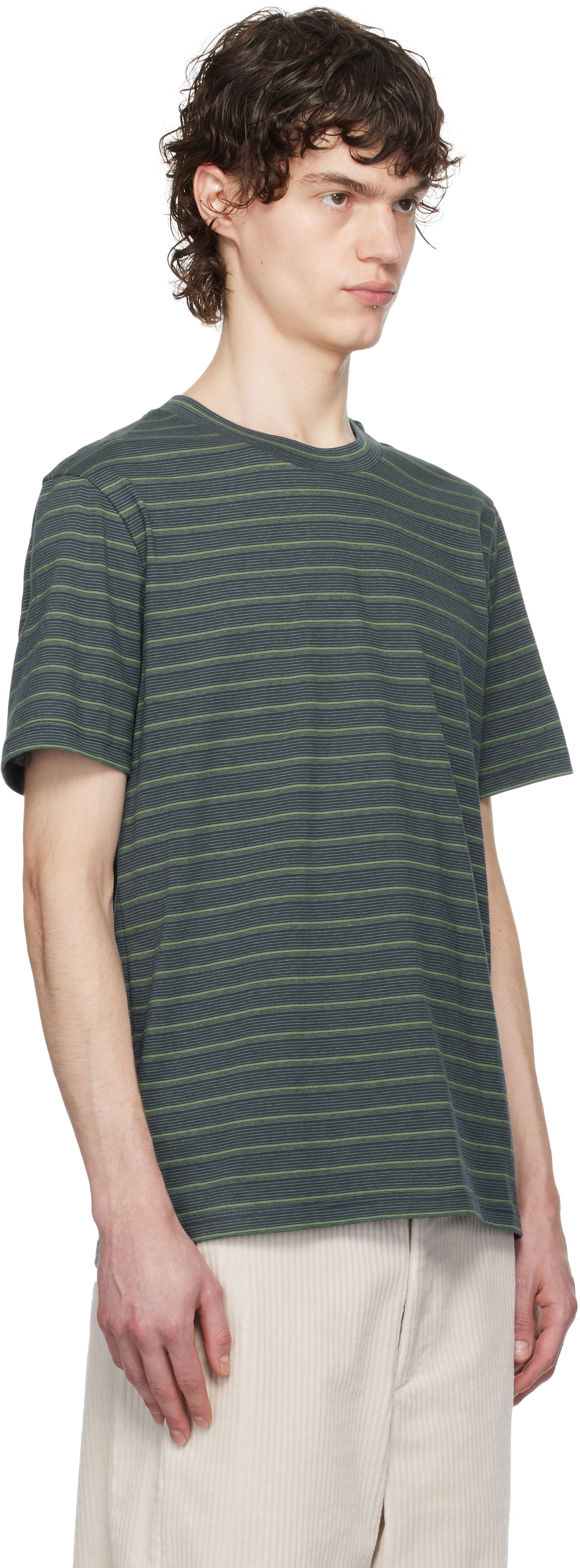 Футболка A.P.C. A.P.C. Aymeric Striped T-Shirt Зелений | COHGX-H26132, 1