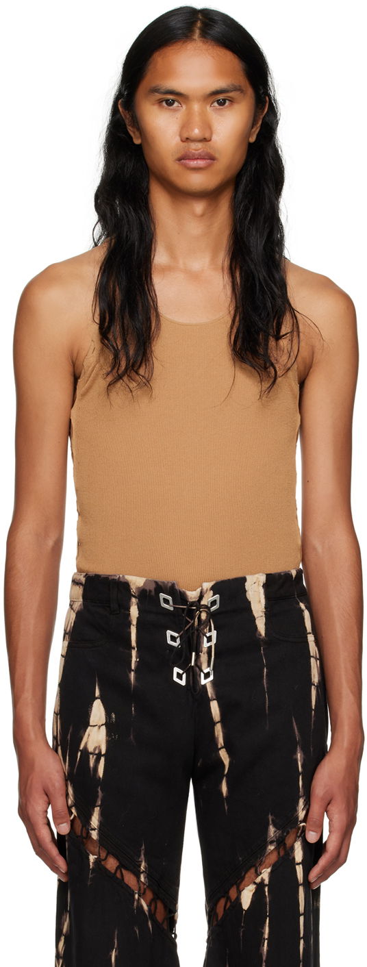 Безрукавка Dion Lee Ribbed Tank Top Коричневий | C7224F23