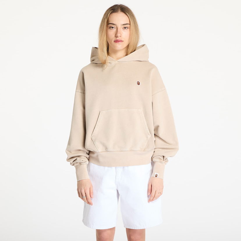 Світшоти BAPE A BATHING APE Pigment Dyed One Point Oversized Pullover Hoodie бежевий | 001PPL302004LGRA