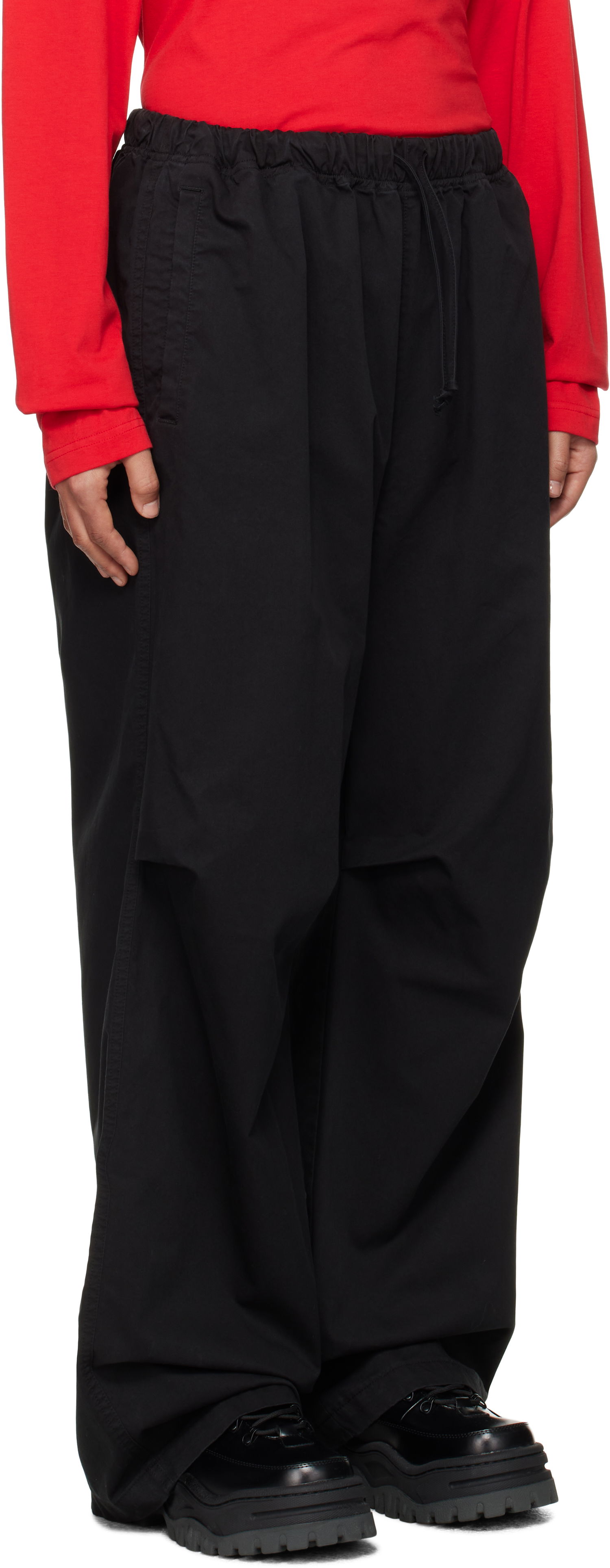 Штани карго We11done We11done Tucked Wide Trousers чорний | WD-PT3-24-262-U-BK, 1