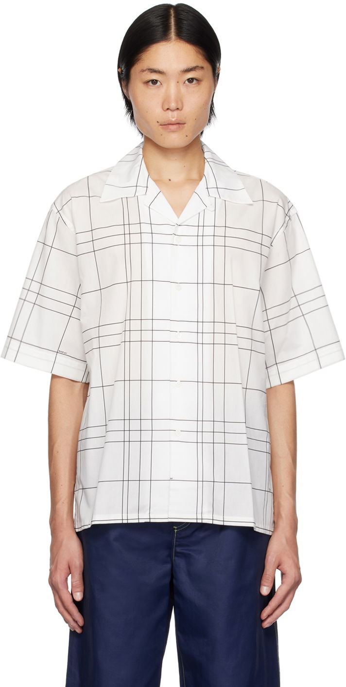Сорочка Marni Marni Check Short Sleeve Shirt білий | CUMU0294A0 UTC303